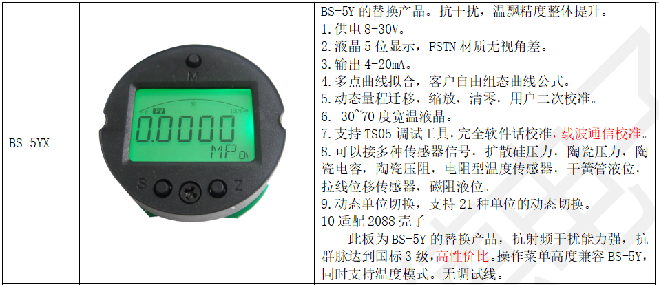 BS-5YX/(3051)液晶智能板卡校準說明